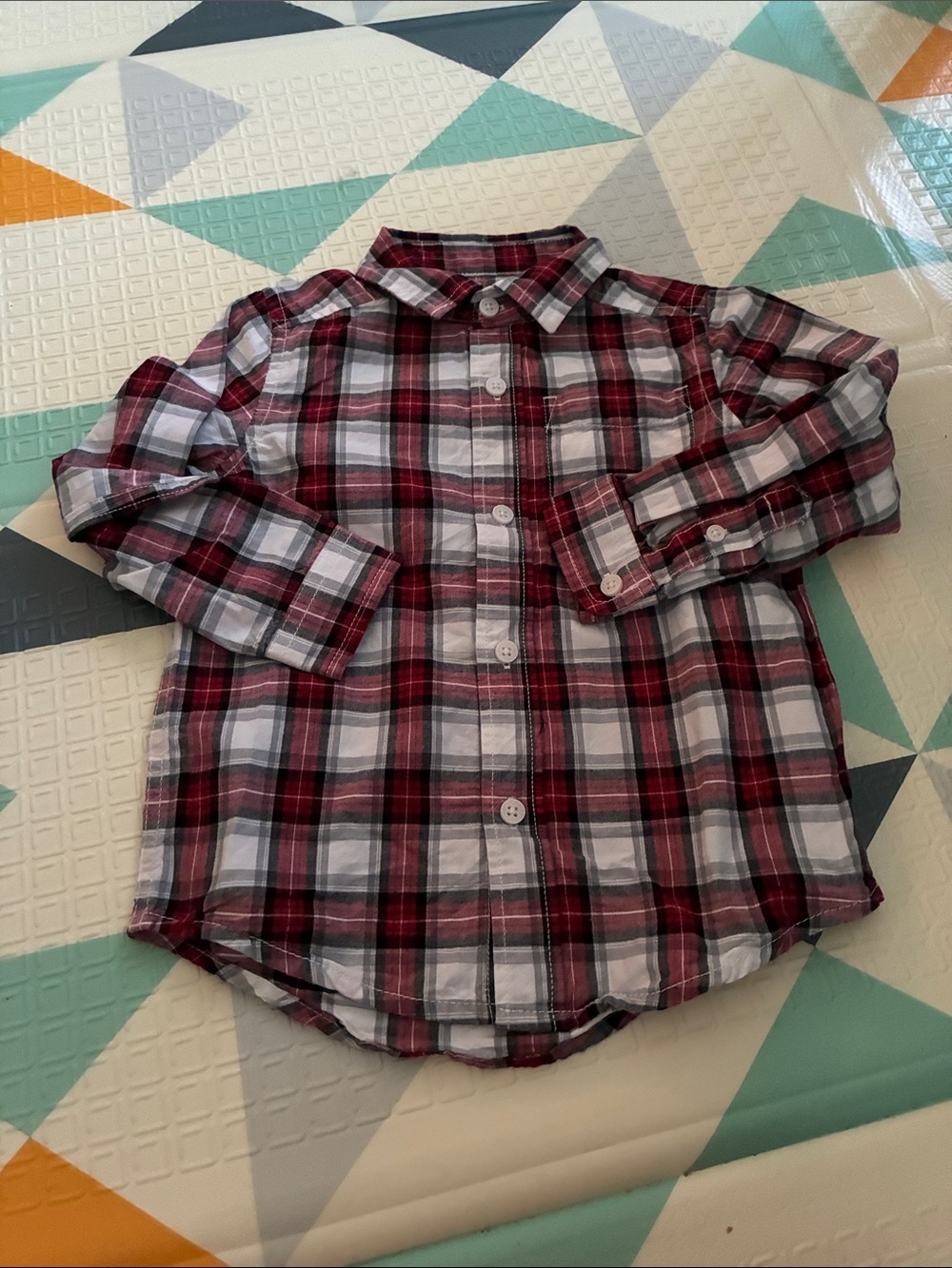 20/25$ 🧸 Kids Red Plaid Button-Down Shirt